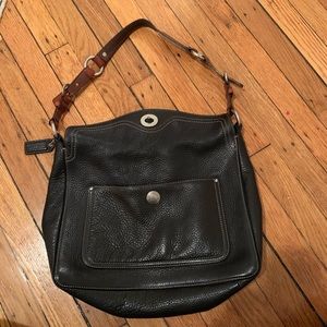 Coach black leather handbag